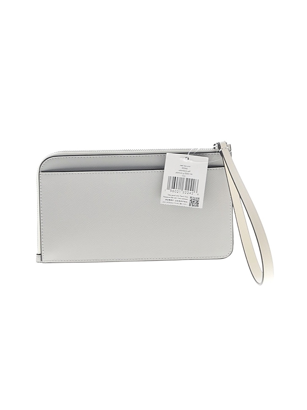 kate spade medium Lzip “Lucy” Wristlet Colorblok Platinum Saffiano NWT - Picture 2 of 3